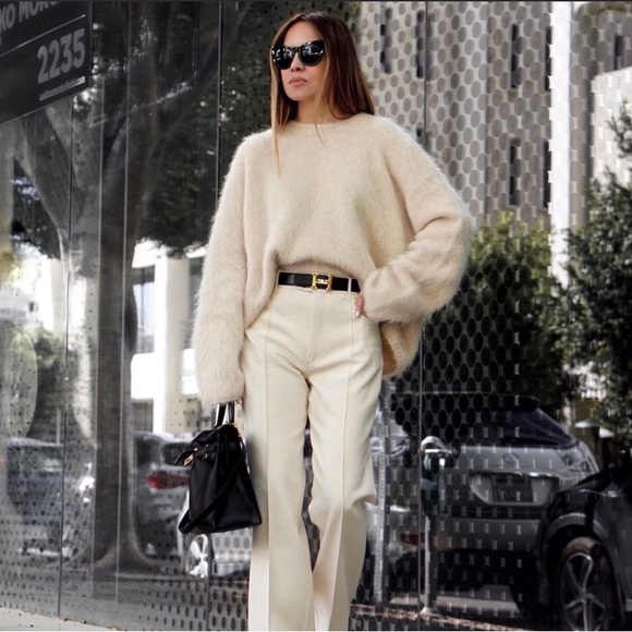 ✨ ZARA NWT ALPACA BLEND KNIT SWEATER WHITE ✨ - Picture 1 of 9